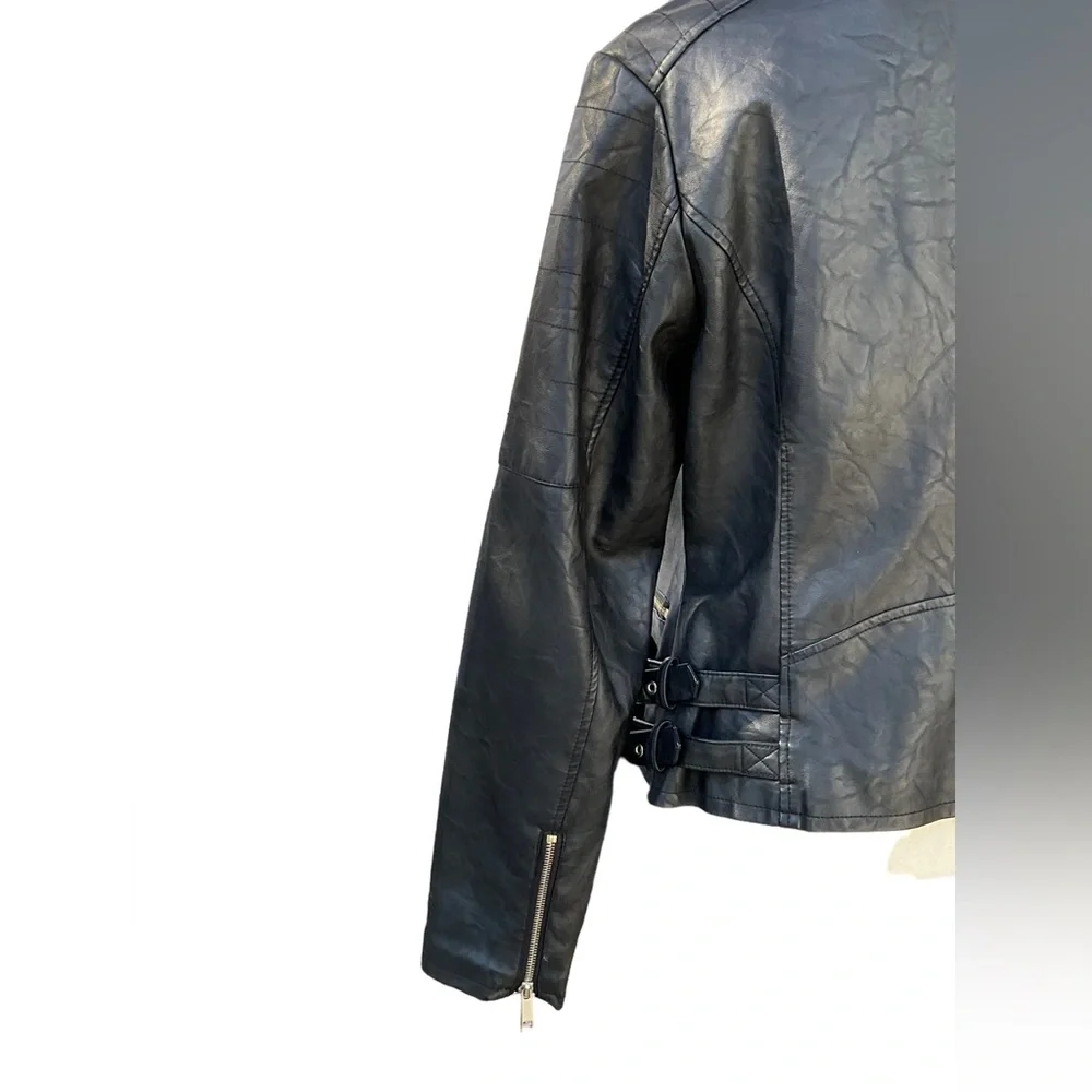 a.n.a. Faux Leather Motorcycle Jacket Size L - Picture 5 of 14